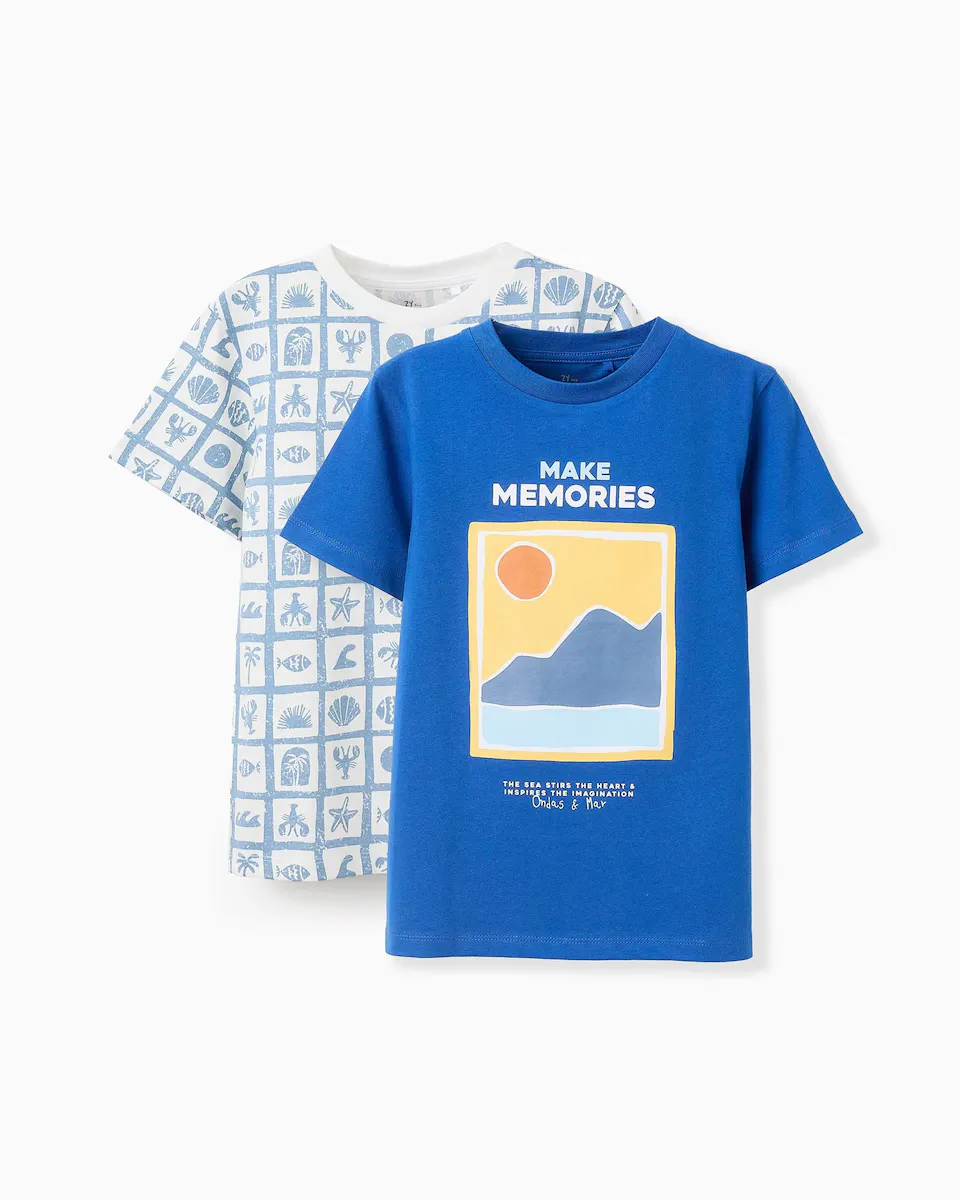 Упаковка из 2 футболок для мальчиков 100% хлопок с коротким рукавом Zippy, синий
Упаковка из 2 футболок для мальчиков 100% хлопок с коротким рукавом Zippy, синий
