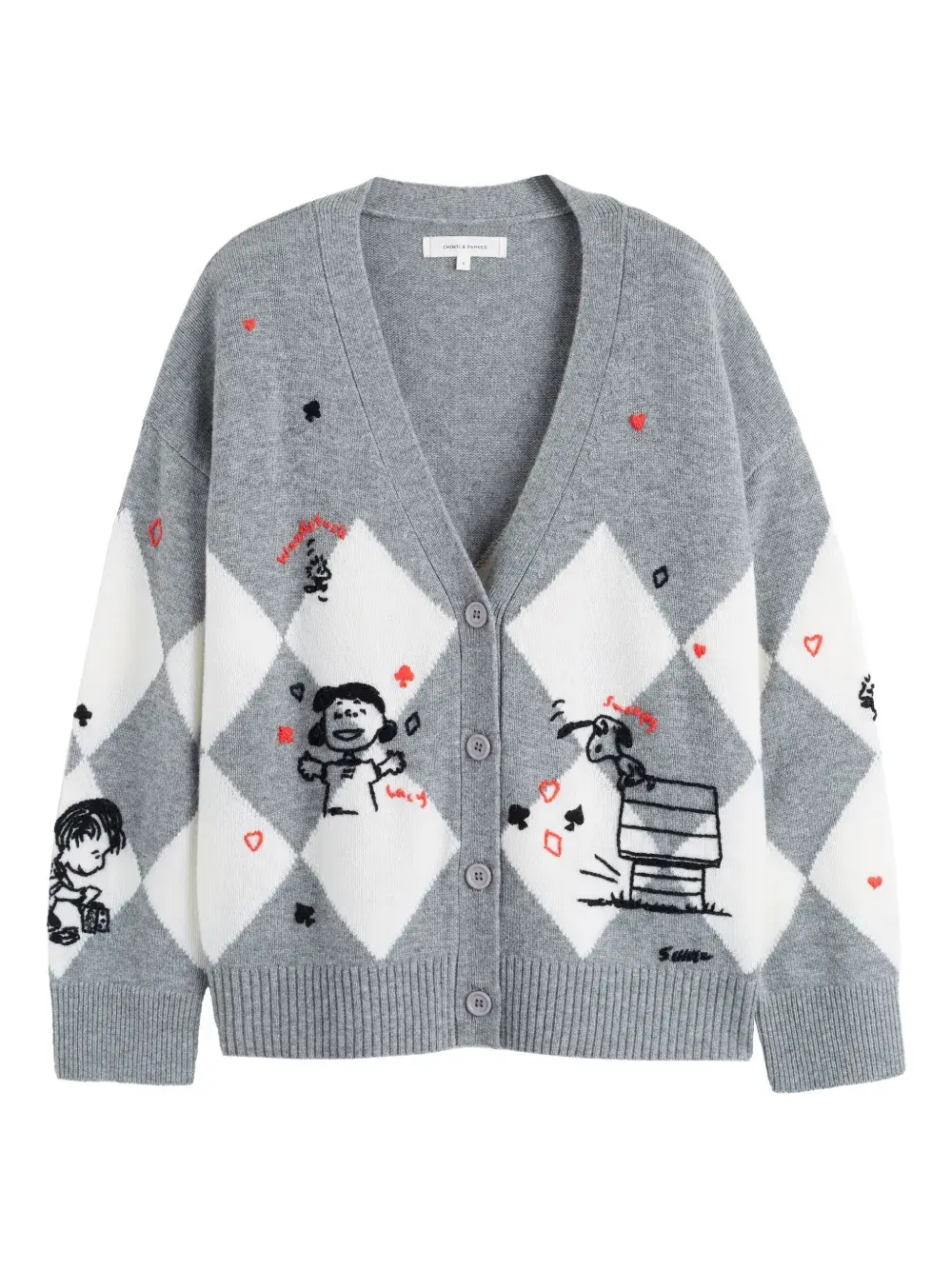 Кардиган с узором из коллаборации с Peanuts Chinti & Parker, серый
Кардиган с узором из коллаборации с Peanuts Chinti & Parker, серый