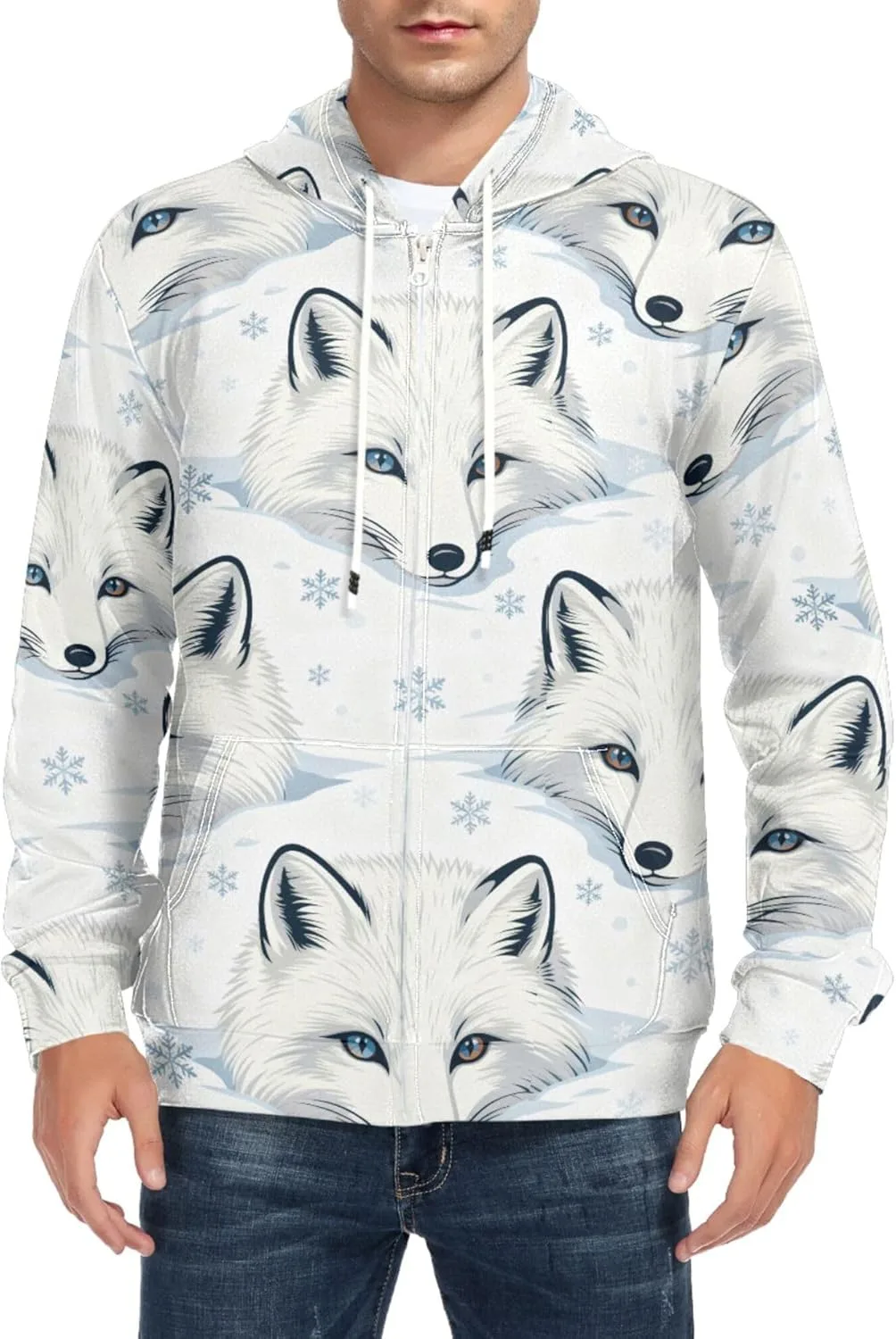 Мужская толстовка с полной застежкой-молнией White Foxes Snowflakes, зимняя, с длинным рукавом и карманом CUPADA
Мужская толстовка с полной застежкой-молнией White Foxes Snowflakes, зимняя, с длинным рукавом и карманом CUPADA