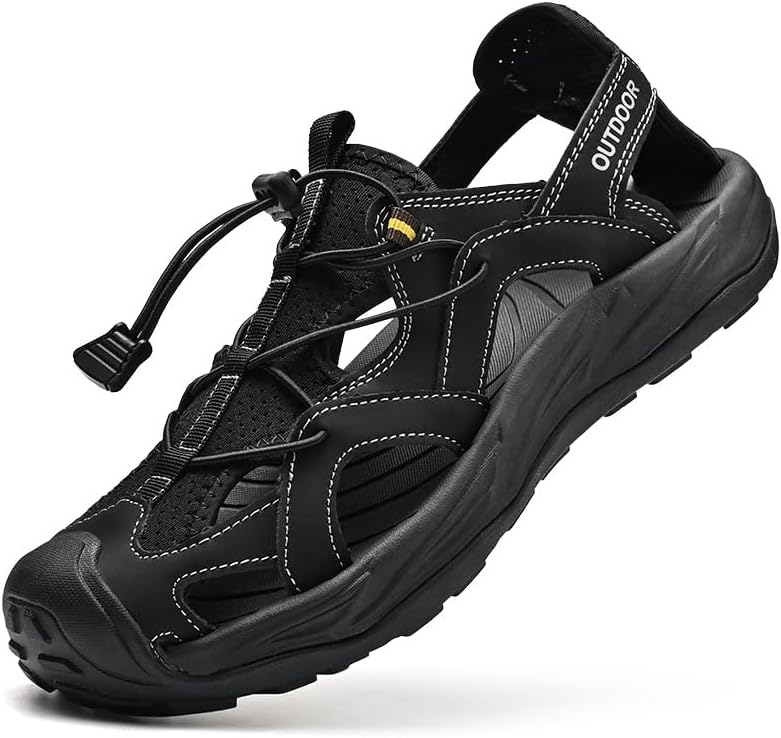 Мужские эластичные с вырезами с закрытым круглым носком нескользящие походные сандалии на повседневной платформе с поддержкой свода, удобные сандалии-слипоны для активного отдыха на улице, летнего пляжа Uzujbaa, черный
Мужские эластичные с вырезами с закрытым круглым носком нескользящие походные сандалии на повседневной платформе с поддержкой свода, удобные сандалии-слипоны для активного отдыха на улице, летнего пляжа Uzujbaa, черный