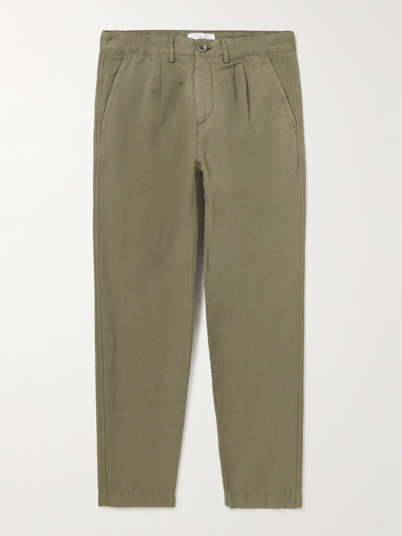 Прямые брюки со складками из крашеного в готовом виде хлопка и льна MR P., зеленый
Прямые брюки со складками из крашеного в готовом виде хлопка и льна MR P., зеленый