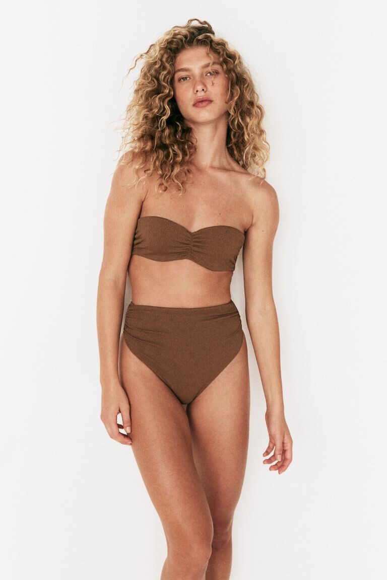 Бразильские плавки бикини с высокой талией H&M, коричневый
Бразильские плавки бикини с высокой талией H&M, коричневый