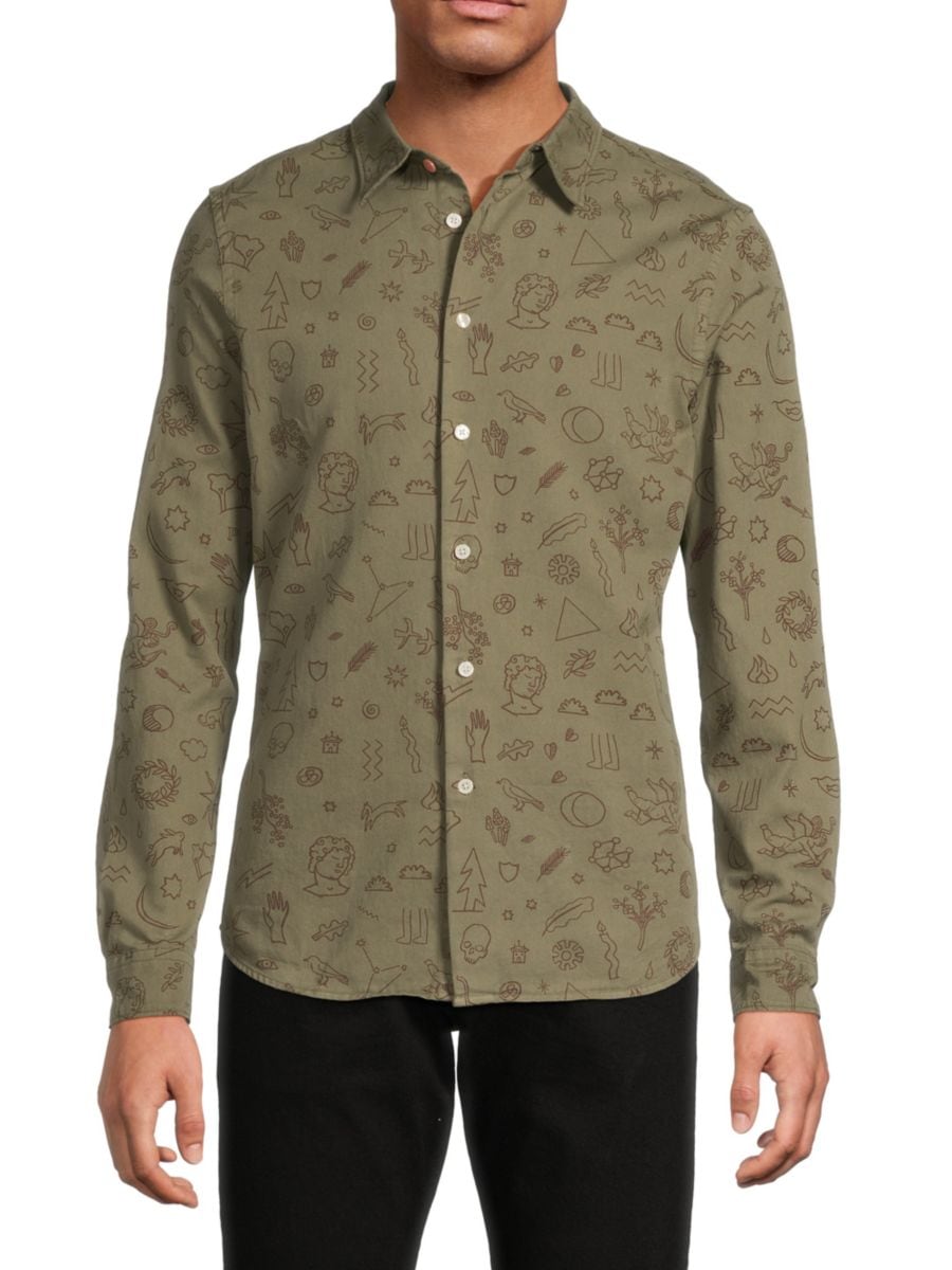 Рубашка из хлопка с принтом, приталенная Paul Smith, зеленый
Рубашка из хлопка с принтом, приталенная Paul Smith, зеленый