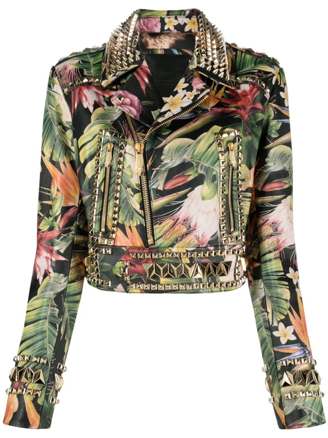 Philipp Plein байкерская куртка с заклепками и цветочным принтом, зеленый
Philipp Plein байкерская куртка с заклепками и цветочным принтом, зеленый