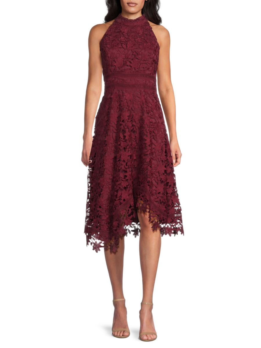 Асимметричное платье-миди с кружевом и бретелькой через шею Eliza J, бордовый
Асимметричное платье-миди с кружевом и бретелькой через шею Eliza J, бордовый