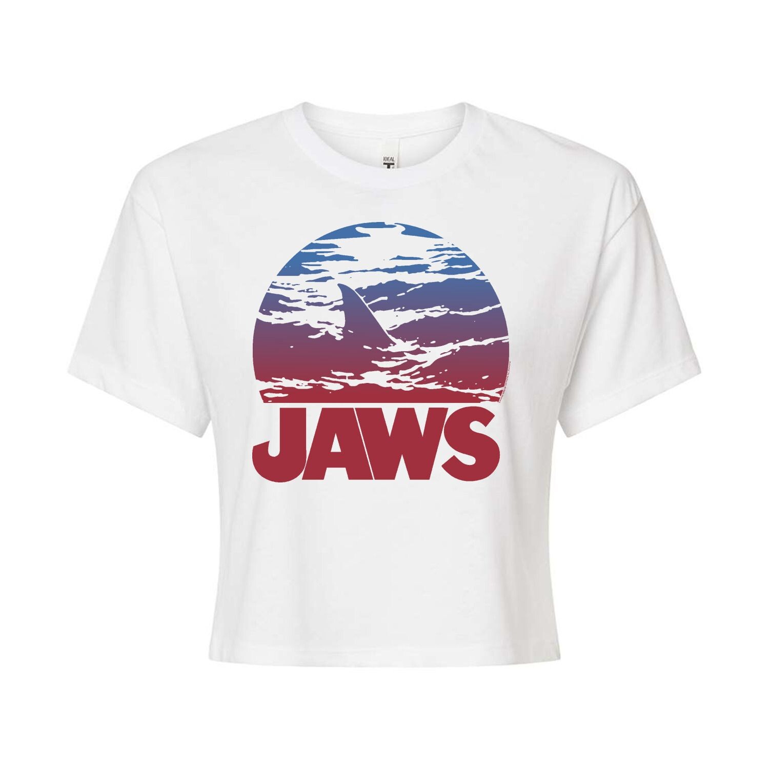 Укороченная футболка Juniors' Jaws с омбре и плавниками Licensed Character, белый 
Укороченная футболка Juniors' Jaws с омбре и плавниками Licensed Character, белый