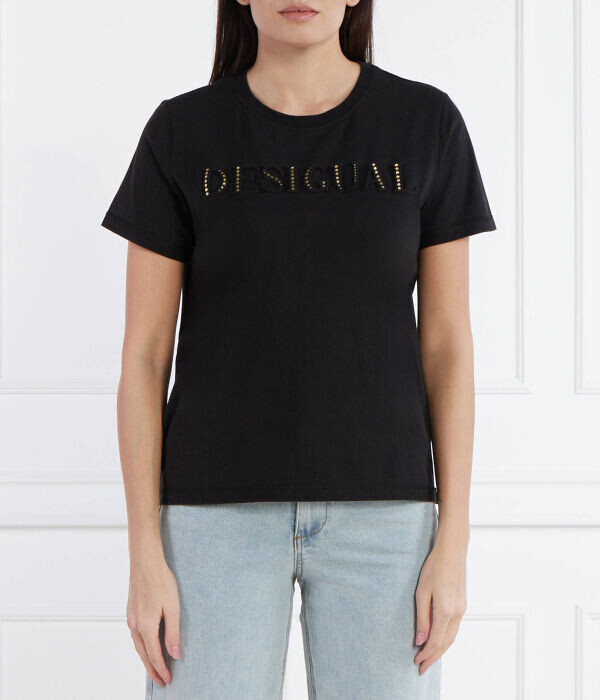 Футболка женская Desigual с декором, черный 
Футболка женская Desigual с декором, черный