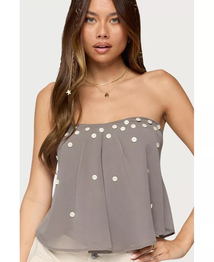 Женский топ-бэби-долл Lenie без бретелек из шифона Edikted, серый
Женский топ-бэби-долл Lenie без бретелек из шифона Edikted, серый