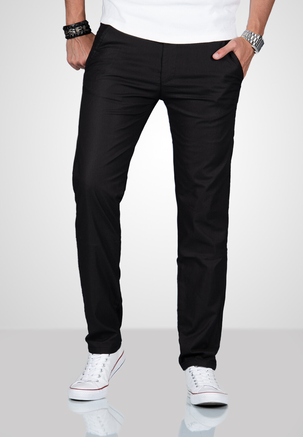 Брюки чинос Alessandro Salvarini Hose AS 370, черный 
Брюки чинос Alessandro Salvarini Hose AS 370, черный