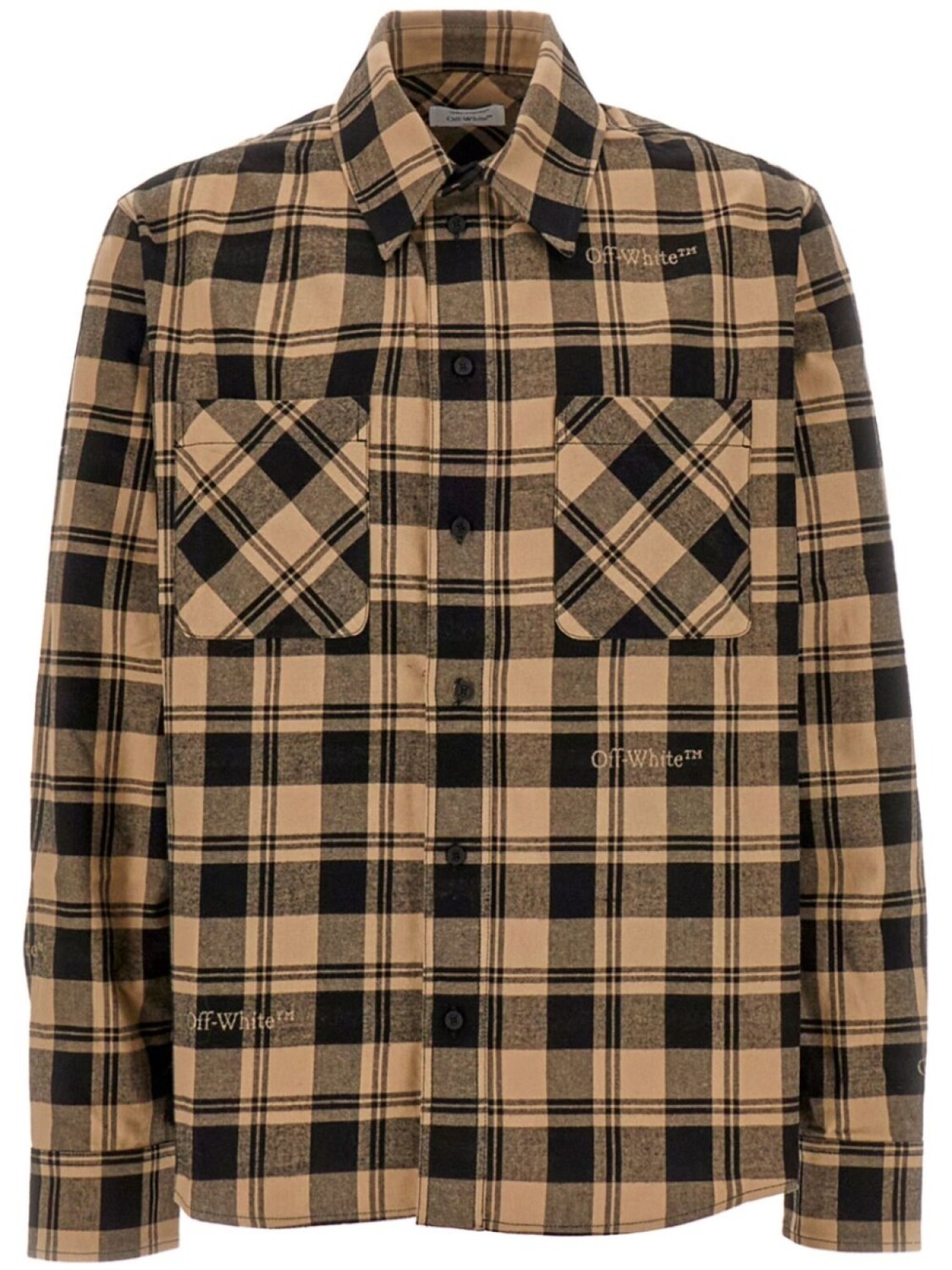 Вышитая хлопковая рубашка Off-White, нейтральный цвет
Вышитая хлопковая рубашка Off-White, нейтральный цвет