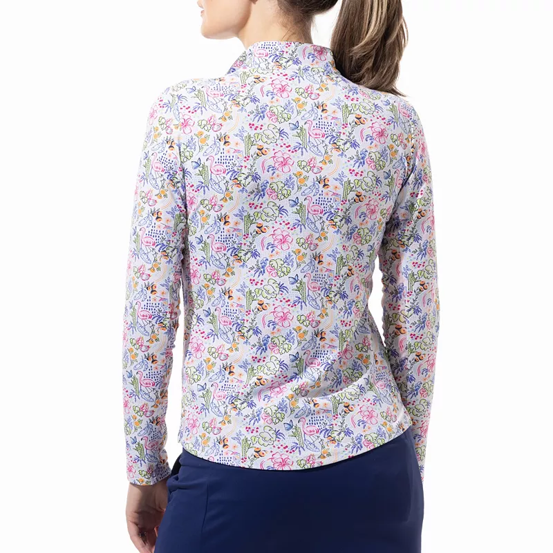 SanSoleil Женская рубашка с длинным рукавом с принтом и воротником-стойкой, цвет Biscayne Bay
SanSoleil Женская рубашка с длинным рукавом с принтом и воротником-стойкой, цвет Biscayne Bay