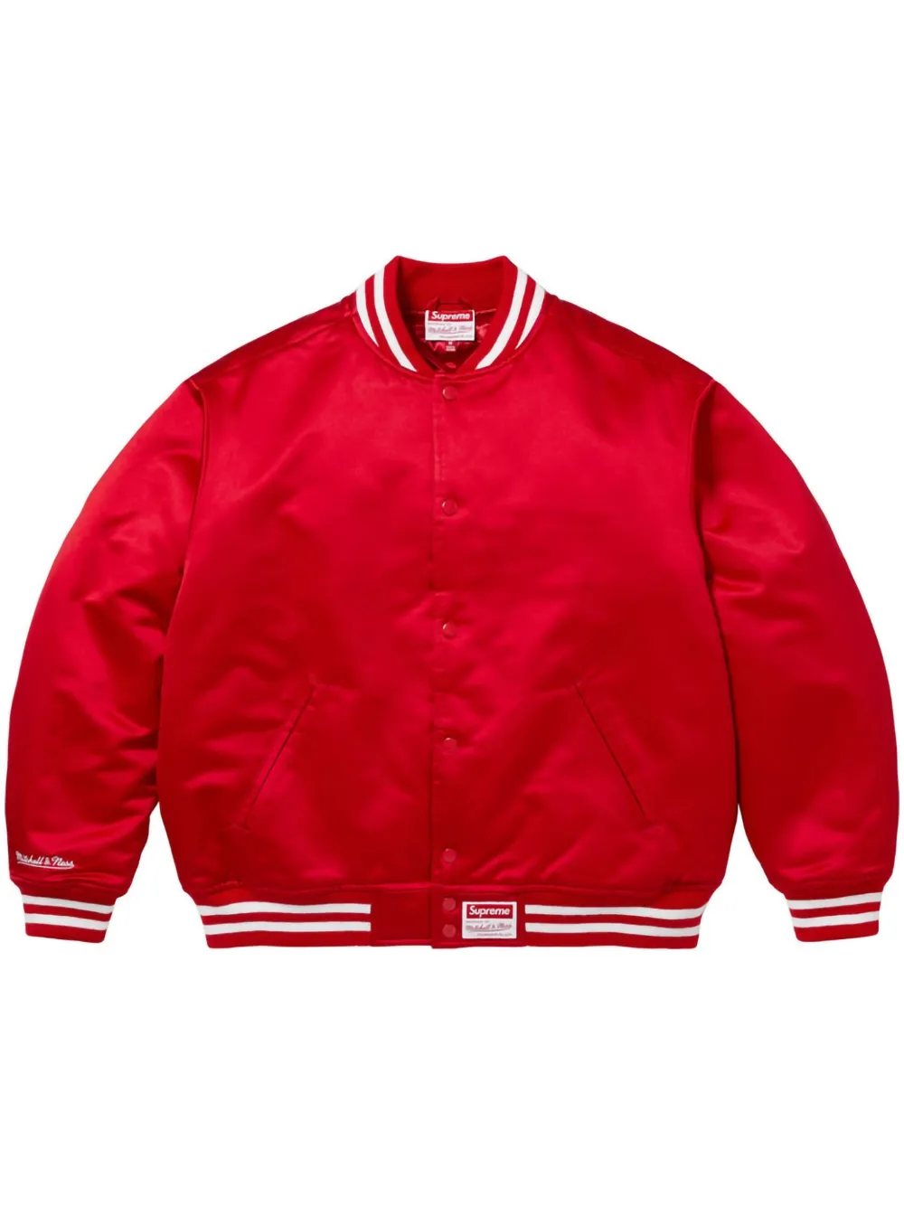 Бомбер из коллаборации с Mitchell & Ness Supreme, красный
Бомбер из коллаборации с Mitchell & Ness Supreme, красный