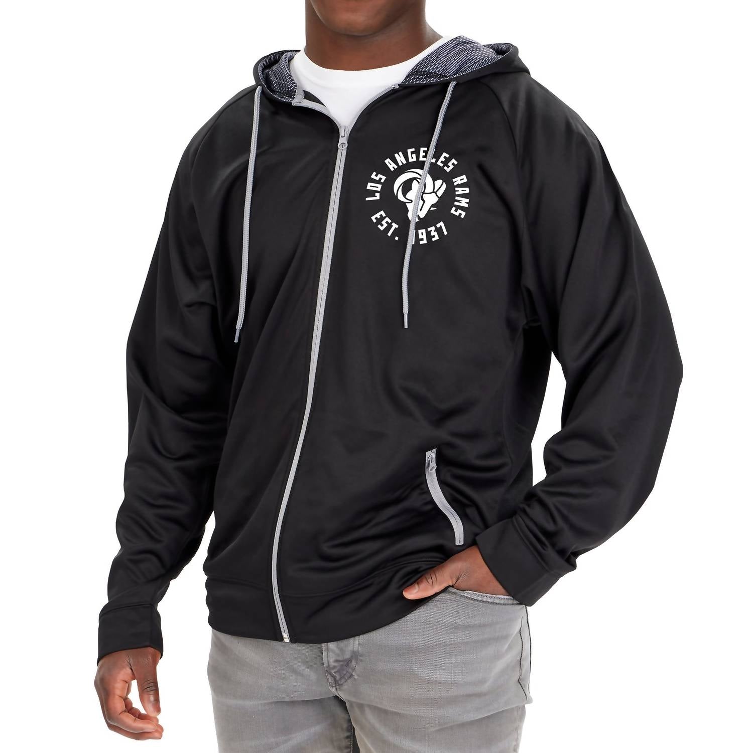 Толстовка с капюшоном Nfl Los Angeles Rams Full Zip в сплошном черном цвете Zubaz
Толстовка с капюшоном Nfl Los Angeles Rams Full Zip в сплошном черном цвете Zubaz