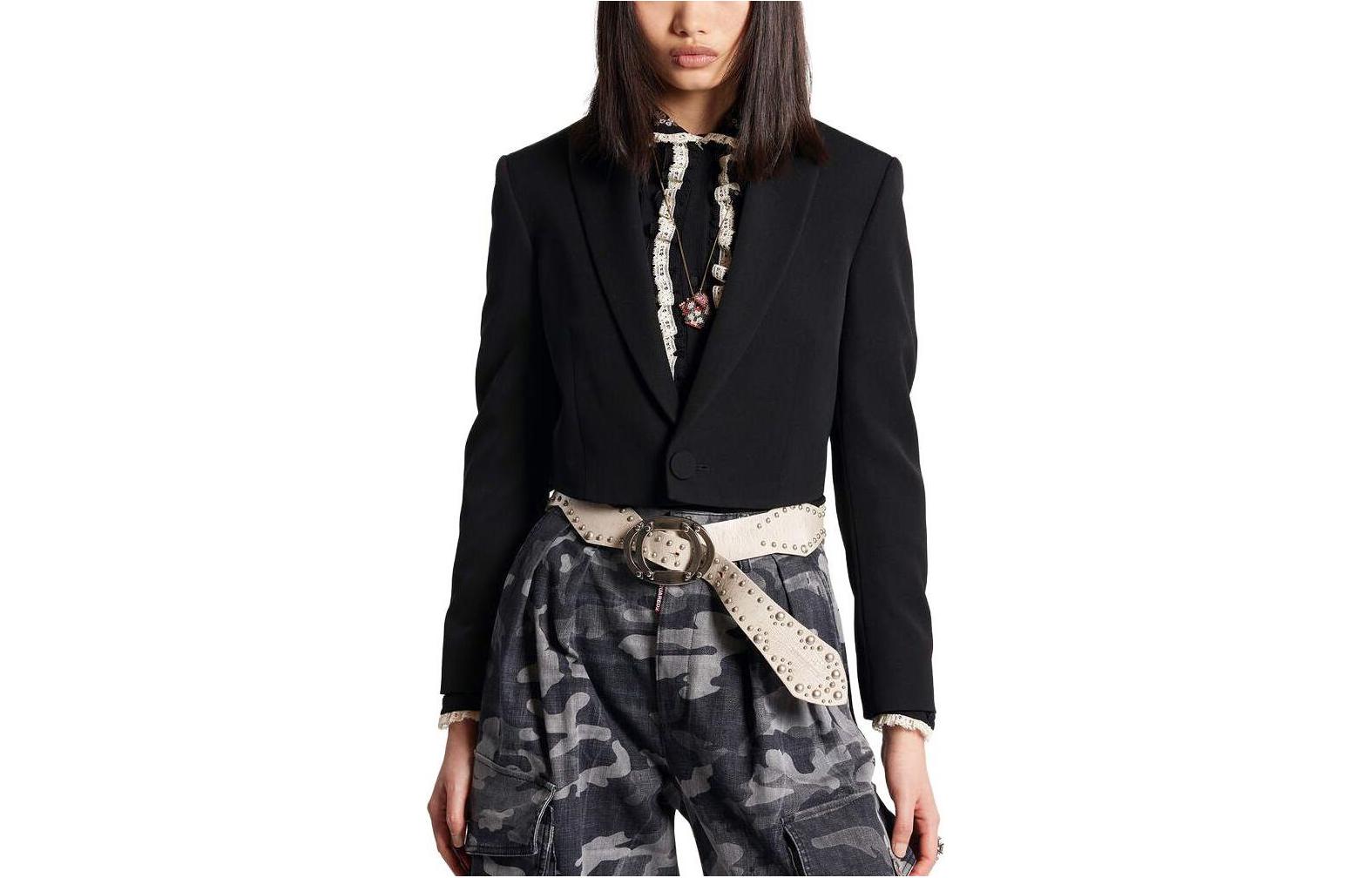 DSQUARED 2 Приталенный укороченный пиджак с однобортной застежкой, Black
DSQUARED 2 Приталенный укороченный пиджак с однобортной застежкой, Black