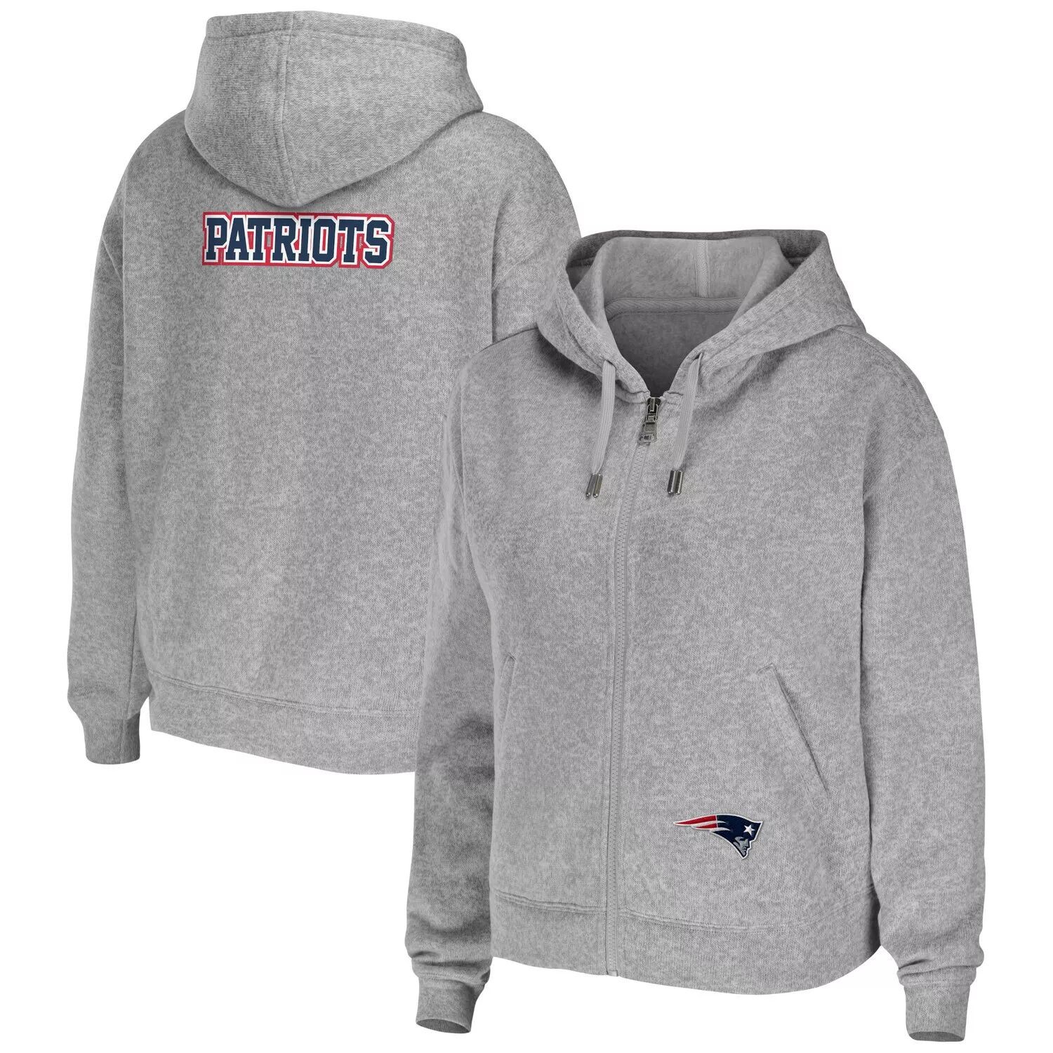 Женская WEAR by Erin Andrews Хизер Серый New England Patriots Толстовка с молнией во всю длину большого размера 
Женская WEAR by Erin Andrews Хизер Серый New England Patriots Толстовка с молнией во всю длину большого размера