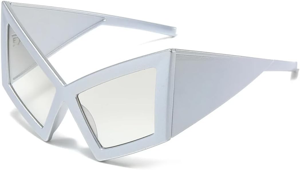 Ретро большие солнцезащитные очки «кошачий глаз» для женщин, модные, для отдыха на природе, пляжа, вечеринок, с защитой от УФ-излучения UV400, для мужчин, в стиле панк, с крупной оправой, роскошные TVTBBVV, Silver-clear Silver
Ретро большие солнцезащитные очки «кошачий глаз» для женщин, модные, для отдыха на природе, пляжа, вечеринок, с защитой от УФ-излучения UV400, для мужчин, в стиле панк, с крупной оправой, роскошные TVTBBVV, Silver-clear Silver