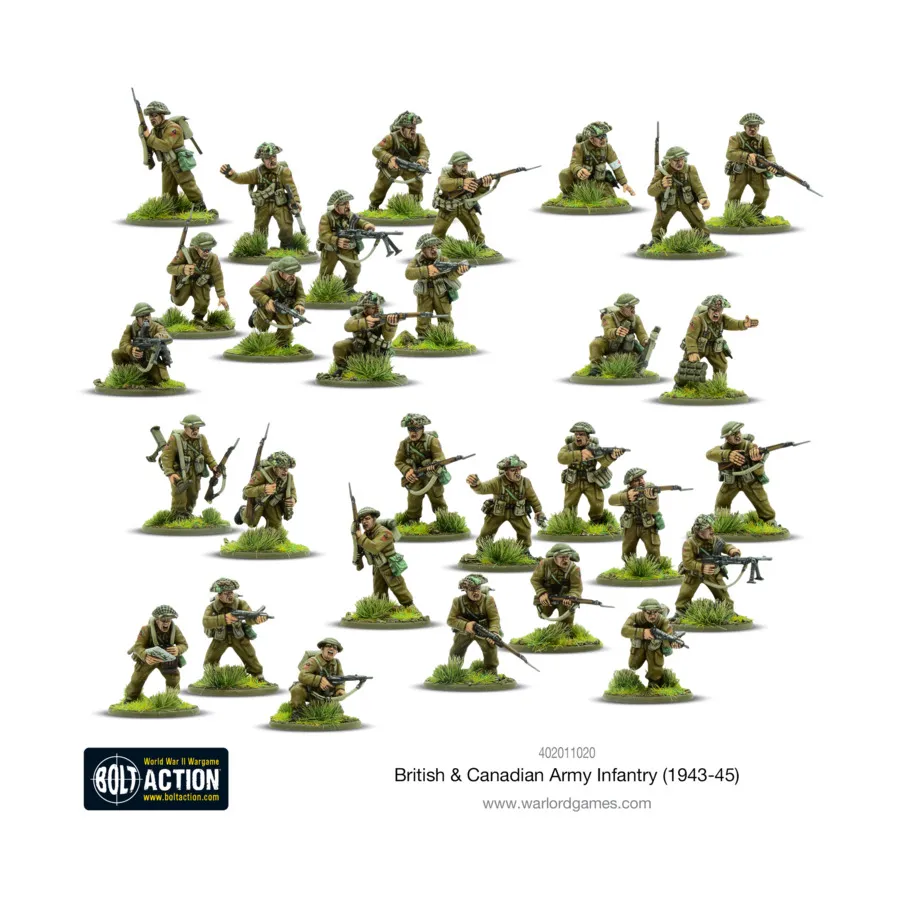 Пехота британской и канадской армии (1943-45), Bolt Action - British Army (28mm)
Пехота британской и канадской армии (1943-45), Bolt Action - British Army (28mm)