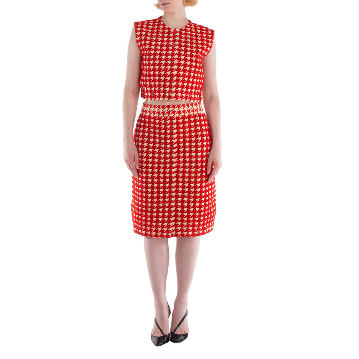 Burberry Платье без рукавов в узор "гусиная лапка"
Burberry Платье без рукавов в узор "гусиная лапка"