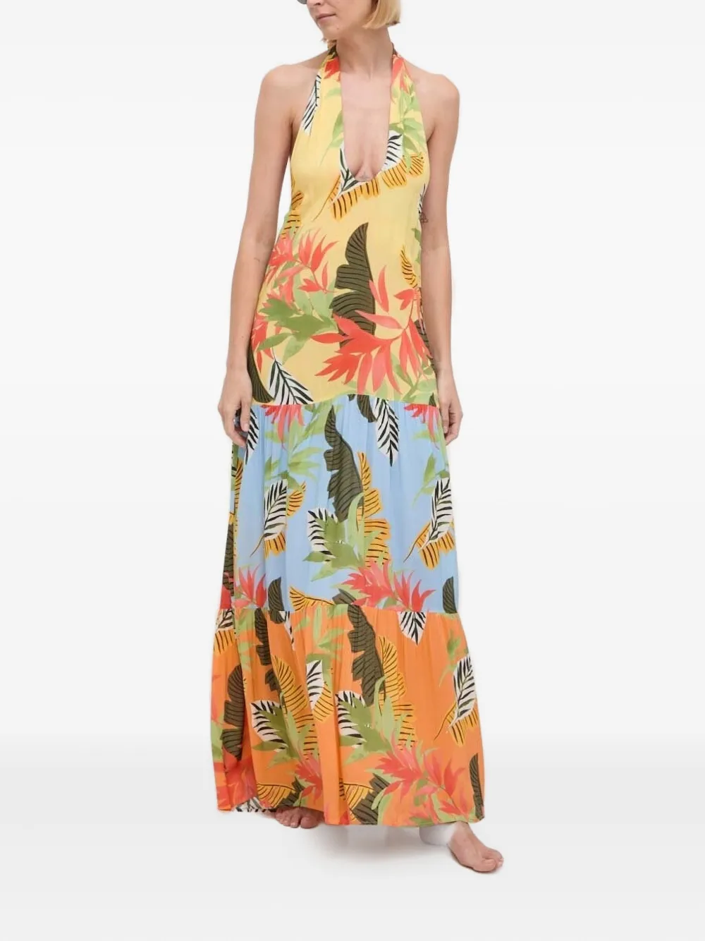 Ярусное платье макси с вырезом халтер Desigual, желтый
Ярусное платье макси с вырезом халтер Desigual, желтый