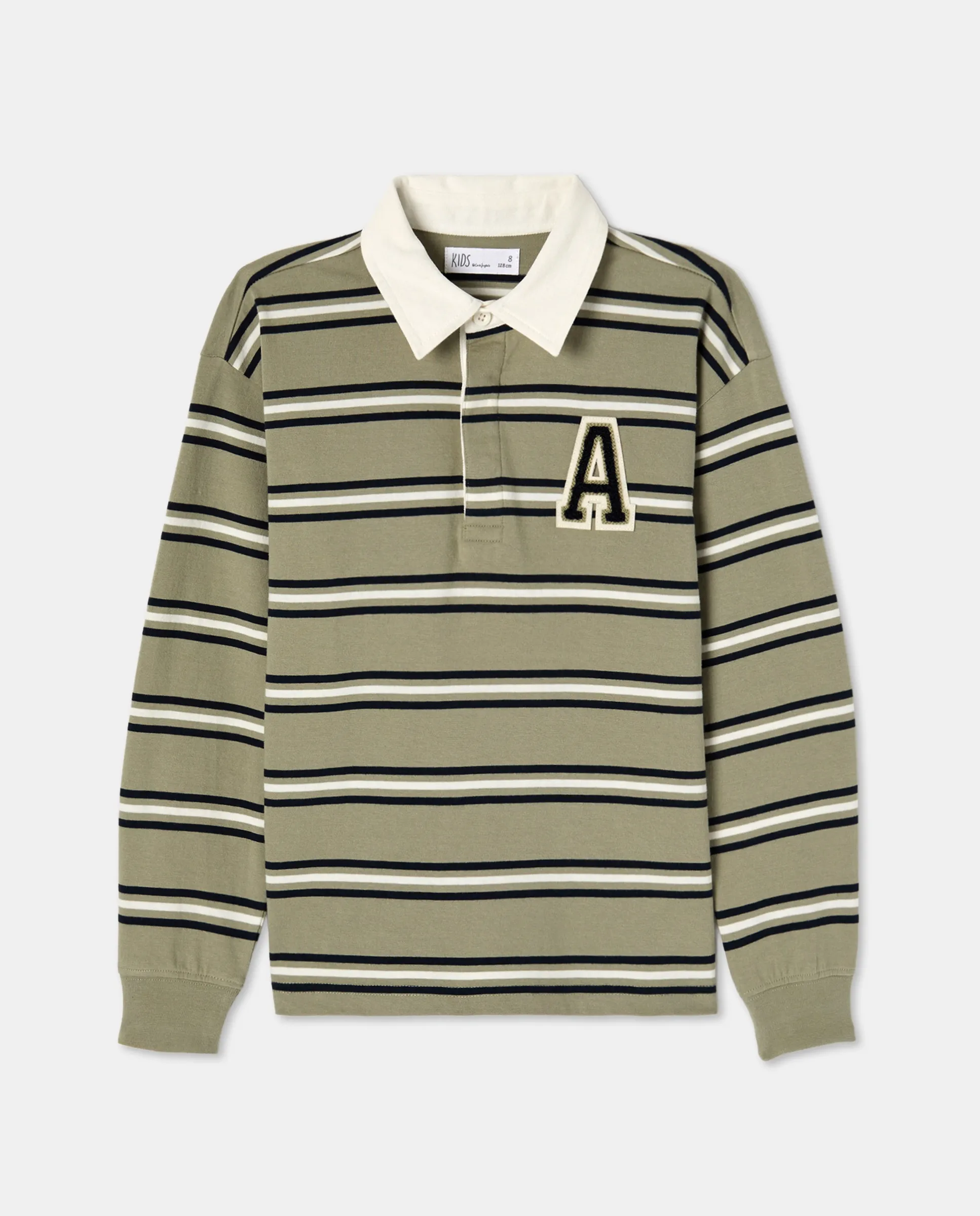 Детский поло с длинным рукавом в полоску Kids El Corte Inglés, зеленый 
Детский поло с длинным рукавом в полоску Kids El Corte Inglés, зеленый