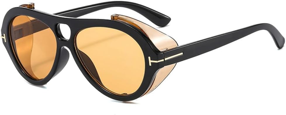 Ретро-солнцезащитные очки в стиле панк с двойной перемычкой, круглые, для женщин, модные, прозрачные, розовые, желтые, с защитой от УФ-излучения UV400, для мужчин MTZJH, Black Orange
Ретро-солнцезащитные очки в стиле панк с двойной перемычкой, круглые, для женщин, модные, прозрачные, розовые, желтые, с защитой от УФ-излучения UV400, для мужчин MTZJH, Black Orange