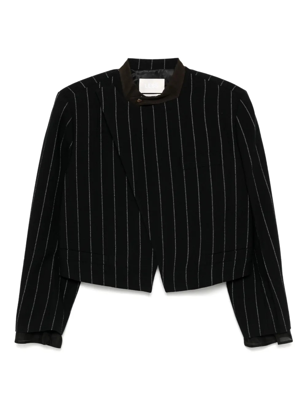 Укороченный жакет в полоску LESS, черный
Укороченный жакет в полоску LESS, черный
