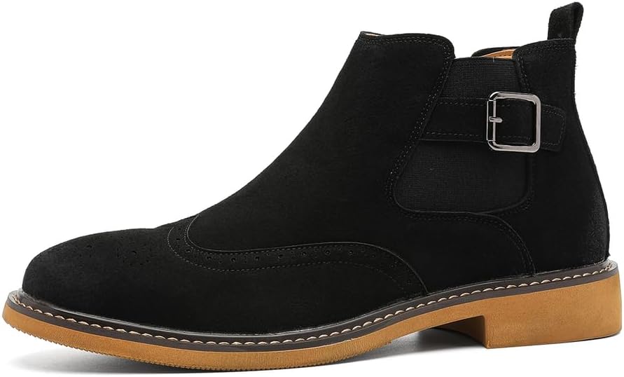 Мужские ботинки челси с пряжкой, Броги с перфорацией, Классические винтажные туфли из искусственной замши без шнурков для делового и повседневного стиля Generic, черный
Мужские ботинки челси с пряжкой, Броги с перфорацией, Классические винтажные туфли из искусственной замши без шнурков для делового и повседневного стиля Generic, черный