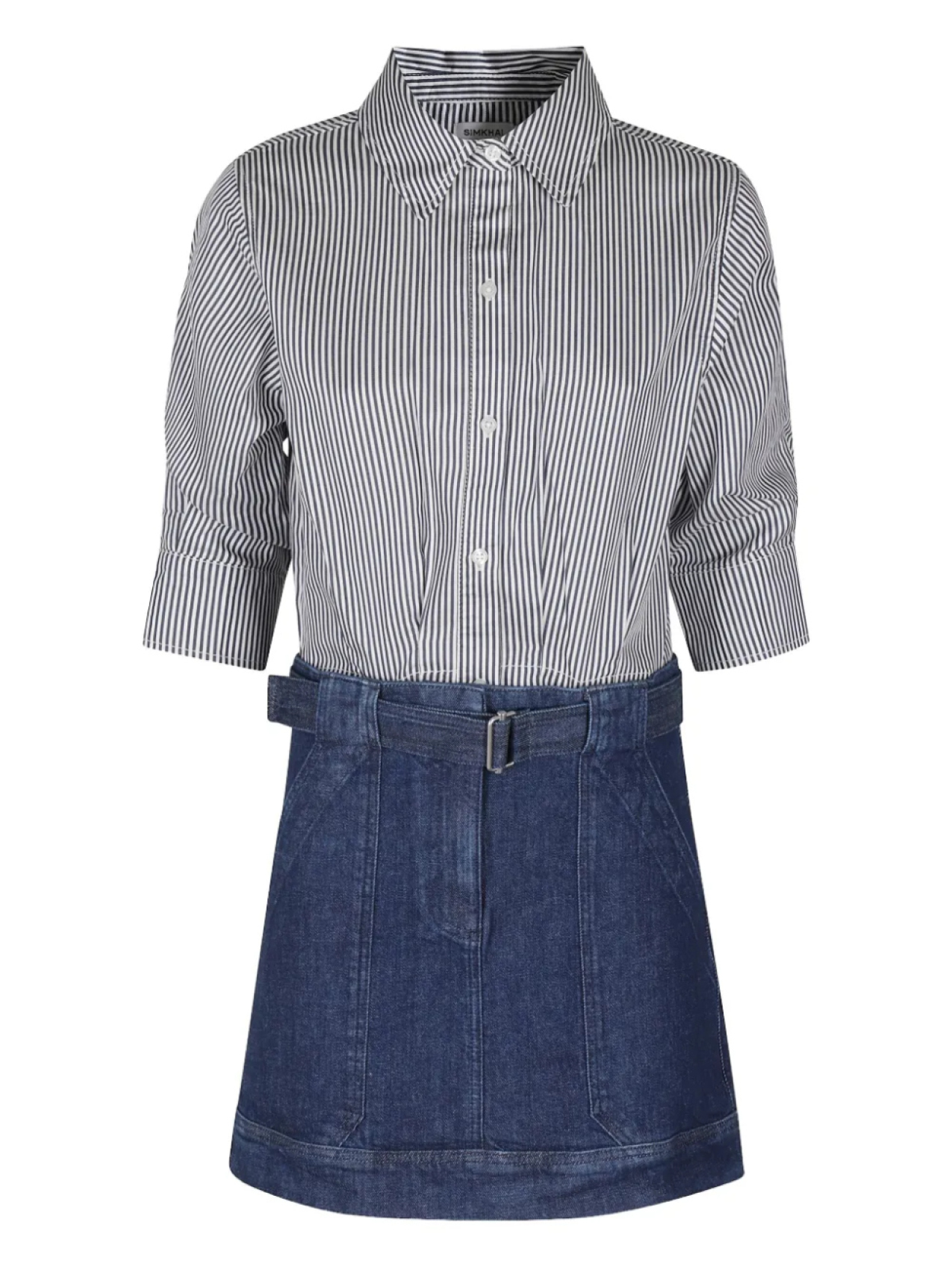 Платье-рубашка в полоску Simkhai, синий
Платье-рубашка в полоску Simkhai, синий