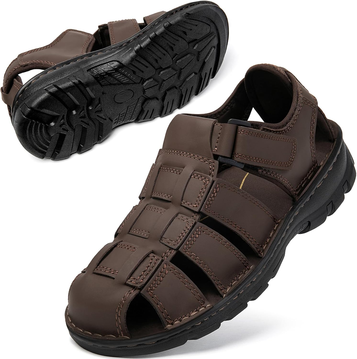 Мужские походные кожаные сандалии KOIMED с закрытым носком, водонепроницаемые летние спортивные туфли для прогулок на открытом воздухе, трекинга, рыбалки в реке, с широкой регулируемой поддержкой свода стопы, Fisherman Leather -Coffee
Мужские походные кожаные сандалии KOIMED с закрытым носком, водонепроницаемые летние спортивные туфли для прогулок на открытом воздухе, трекинга, рыбалки в реке, с широкой регулируемой поддержкой свода стопы, Fisherman Leather -Coffee