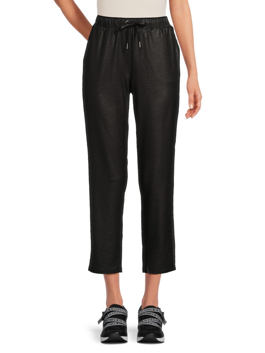 Укороченные брюки со змеиным принтом и завязками Andrew Marc, черный
Укороченные брюки со змеиным принтом и завязками Andrew Marc, черный