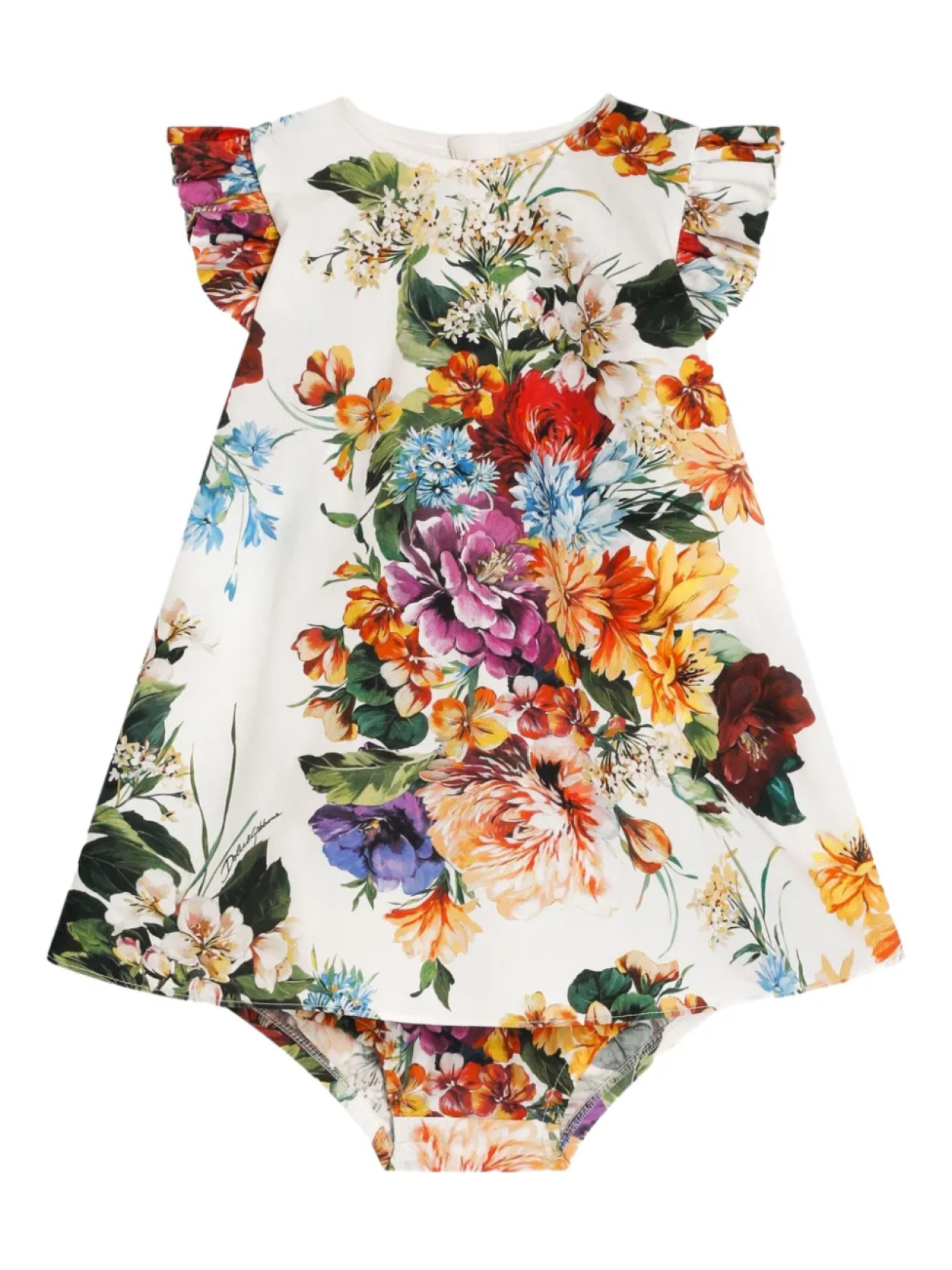 Dolce & Gabbana Kids платье с цветочным принтом, белый 
Dolce & Gabbana Kids платье с цветочным принтом, белый