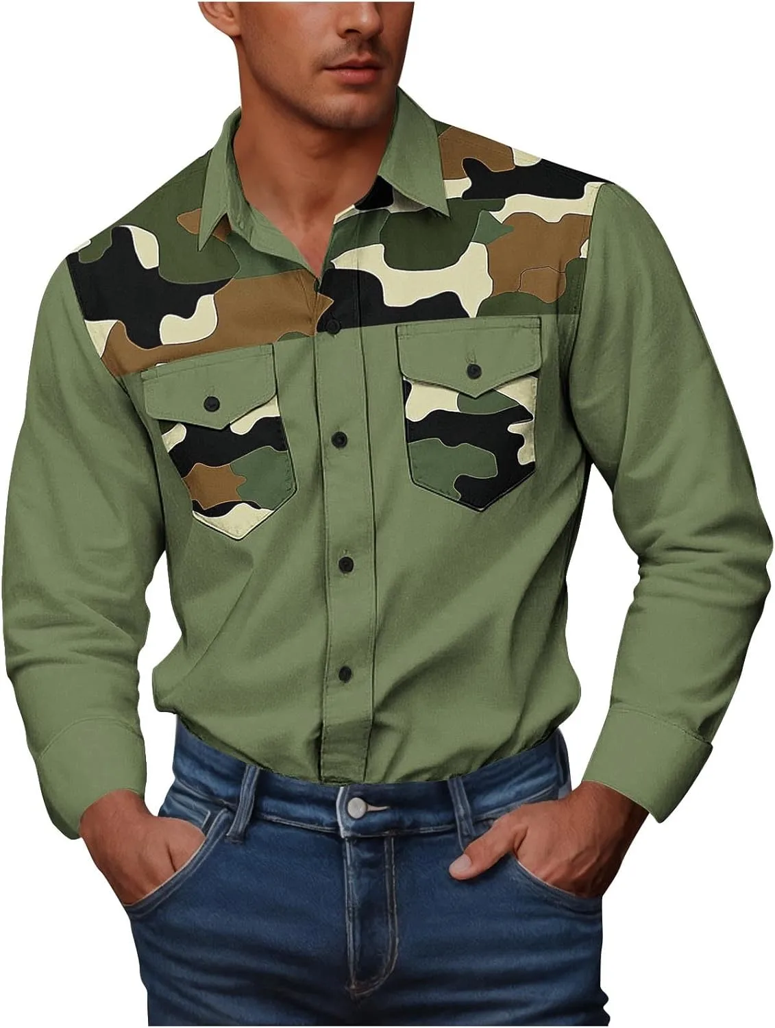 Мужская камуфляжная рубашка с длинным рукавом в стиле вестерн Sdeycui
Мужская камуфляжная рубашка с длинным рукавом в стиле вестерн Sdeycui