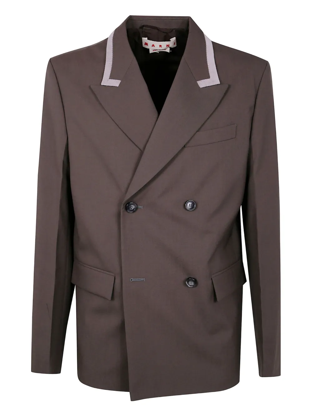 Двубортный пиджак из шерсти Marni, коричневый
Двубортный пиджак из шерсти Marni, коричневый
