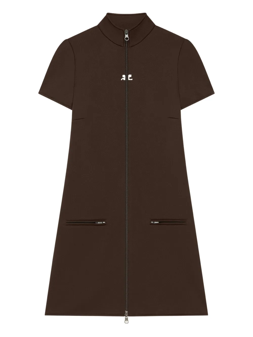Платье на молнии с короткими рукавами Courrèges, коричневый
Платье на молнии с короткими рукавами Courrèges, коричневый