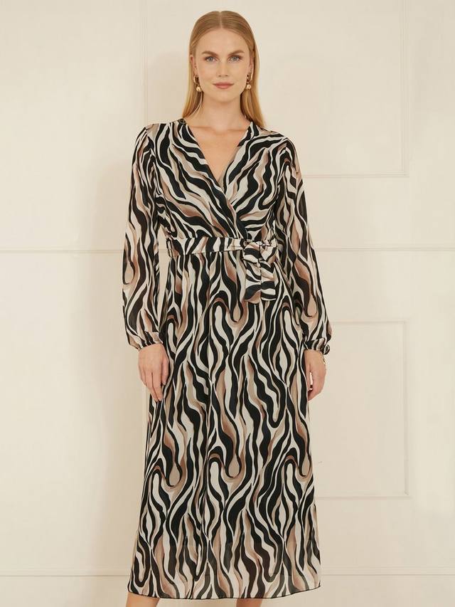 Платье с запахом в виде животного вихря Yumi, черный
Платье с запахом в виде животного вихря Yumi, черный