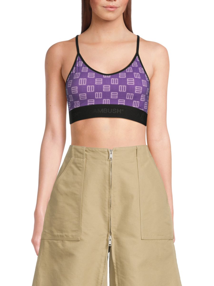 Бюстгальтер-топ с логотипом и монограммой на бретельках Ambush, цвет Purple Multi
Бюстгальтер-топ с логотипом и монограммой на бретельках Ambush, цвет Purple Multi