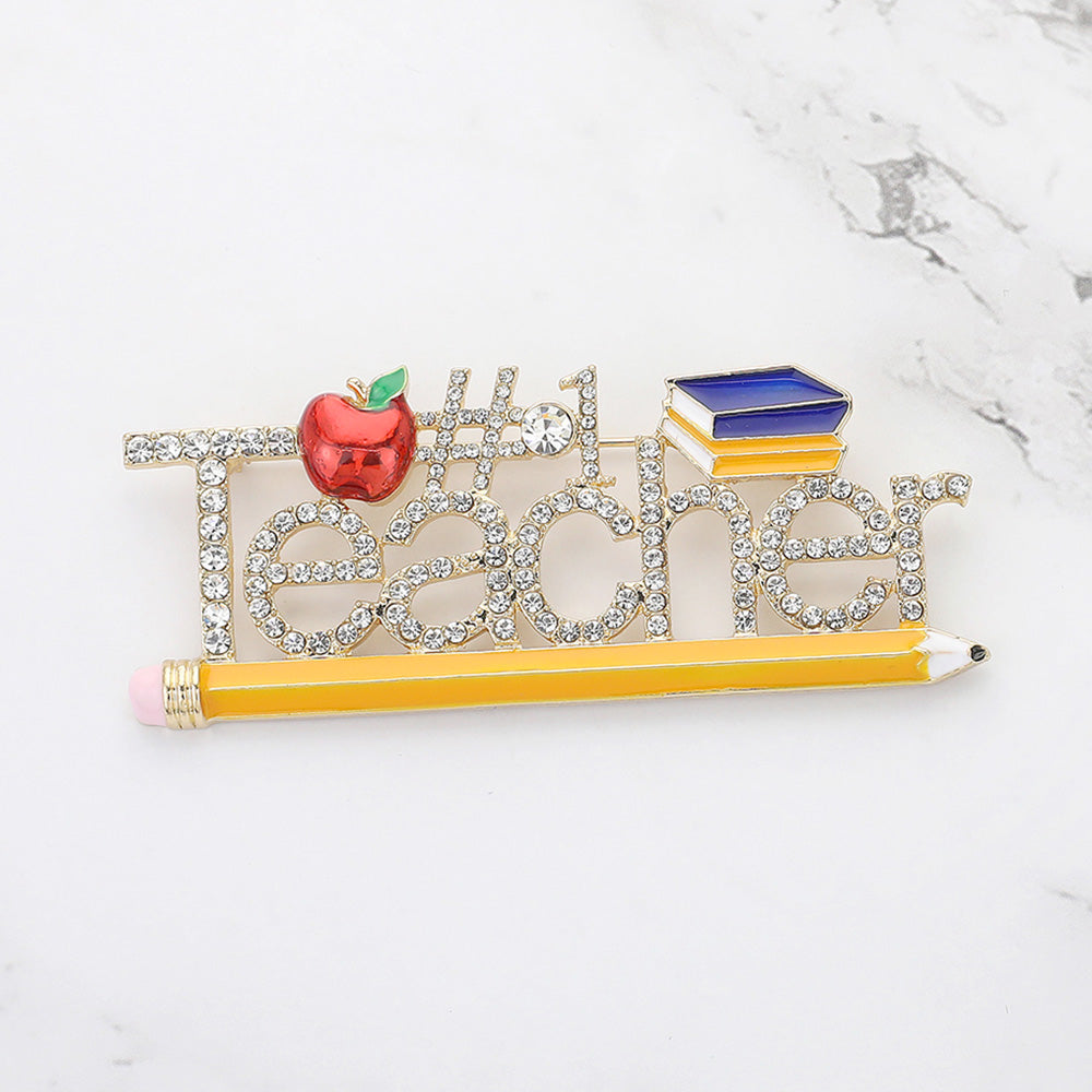 Брошь-булавка "Учитель" с каменной кладкой и цифрой 1 Fashnzfab, прозрачный/золотой
Брошь-булавка "Учитель" с каменной кладкой и цифрой 1 Fashnzfab, прозрачный/золотой