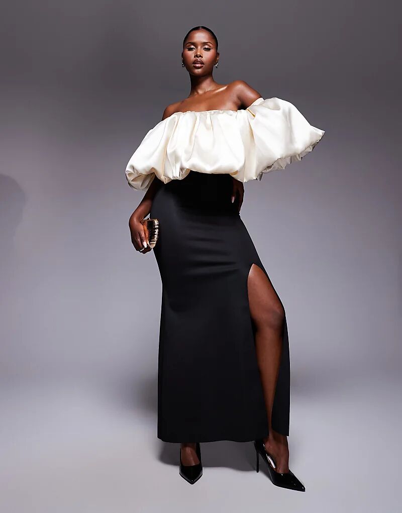 Платье макси ASOS DESIGN Premium с пышным лифом и вырезом-бардо в черно-белом цвете
Платье макси ASOS DESIGN Premium с пышным лифом и вырезом-бардо в черно-белом цвете