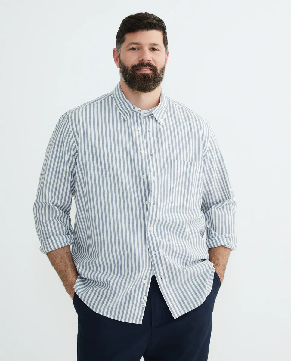 Мужская рубашка, большие размеры, хлопок-лен с полоской Dustin, темно-зеленый
Мужская рубашка, большие размеры, хлопок-лен с полоской Dustin, темно-зеленый