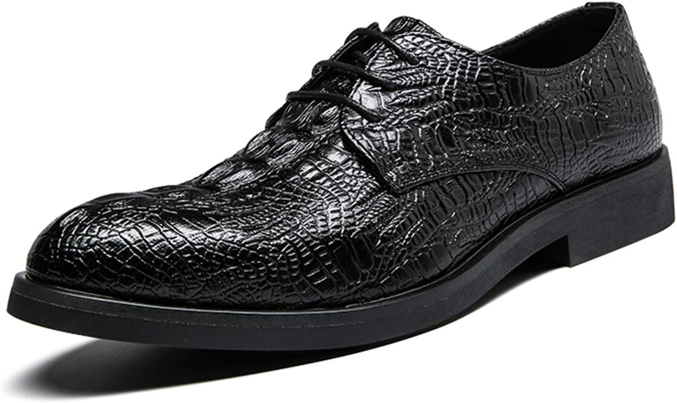 Мужские туфли на шнуровке с тиснением под крокодила, круглый носок, искусственная кожа, нескользящая подошва на каблуке из резины, устойчивые к скольжению, для выпускного Zuzala, черный
Мужские туфли на шнуровке с тиснением под крокодила, круглый носок, искусственная кожа, нескользящая подошва на каблуке из резины, устойчивые к скольжению, для выпускного Zuzala, черный