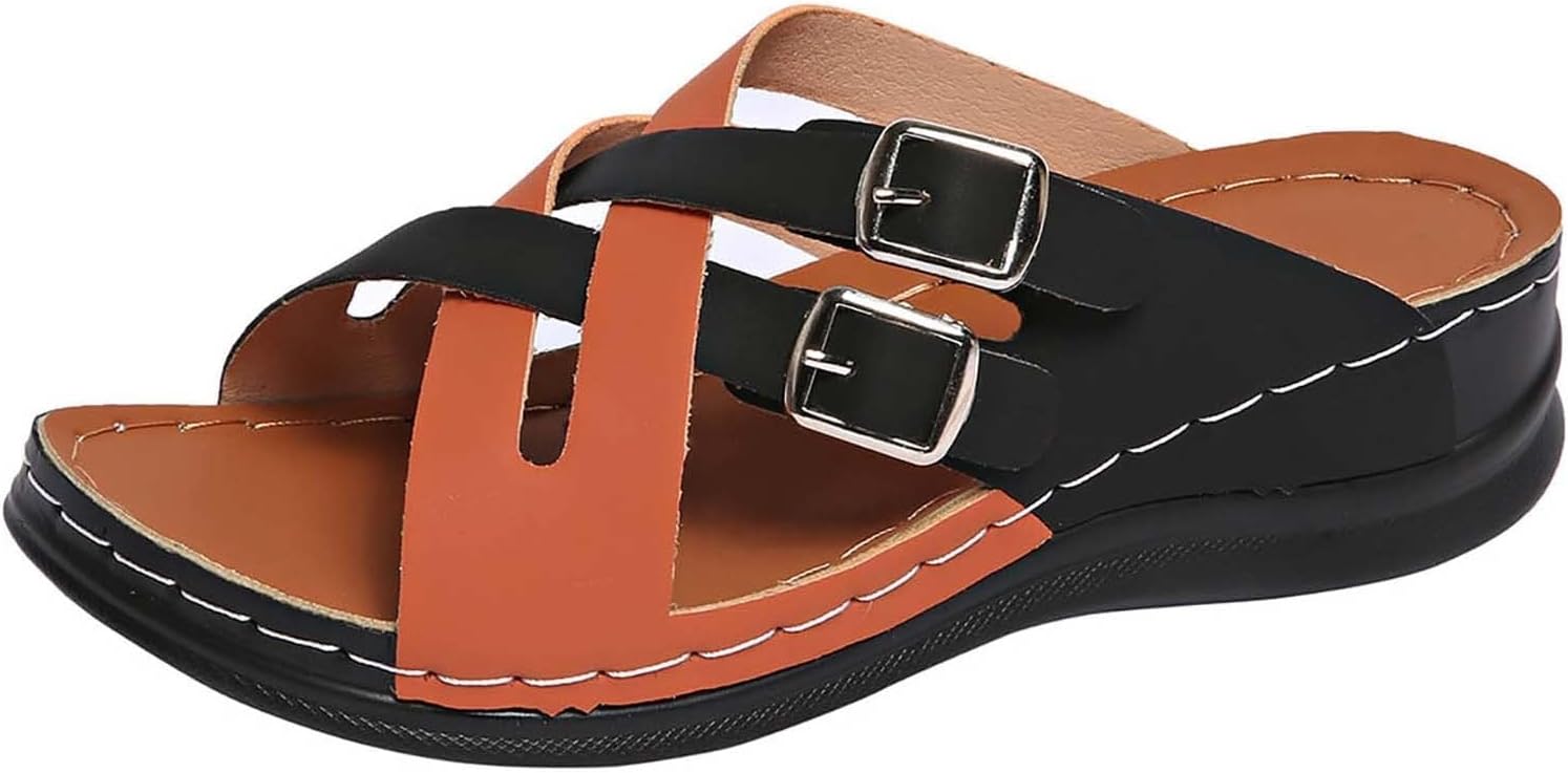 Женские летние сандалии на танкетке с открытым носком, платформой и крест-накрест, удобные стильные шлепанцы для повседневной прогулки с толстой подошвой, для пляжа и отпуска Generic, оранжевый
Женские летние сандалии на танкетке с открытым носком, платформой и крест-накрест, удобные стильные шлепанцы для повседневной прогулки с толстой подошвой, для пляжа и отпуска Generic, оранжевый