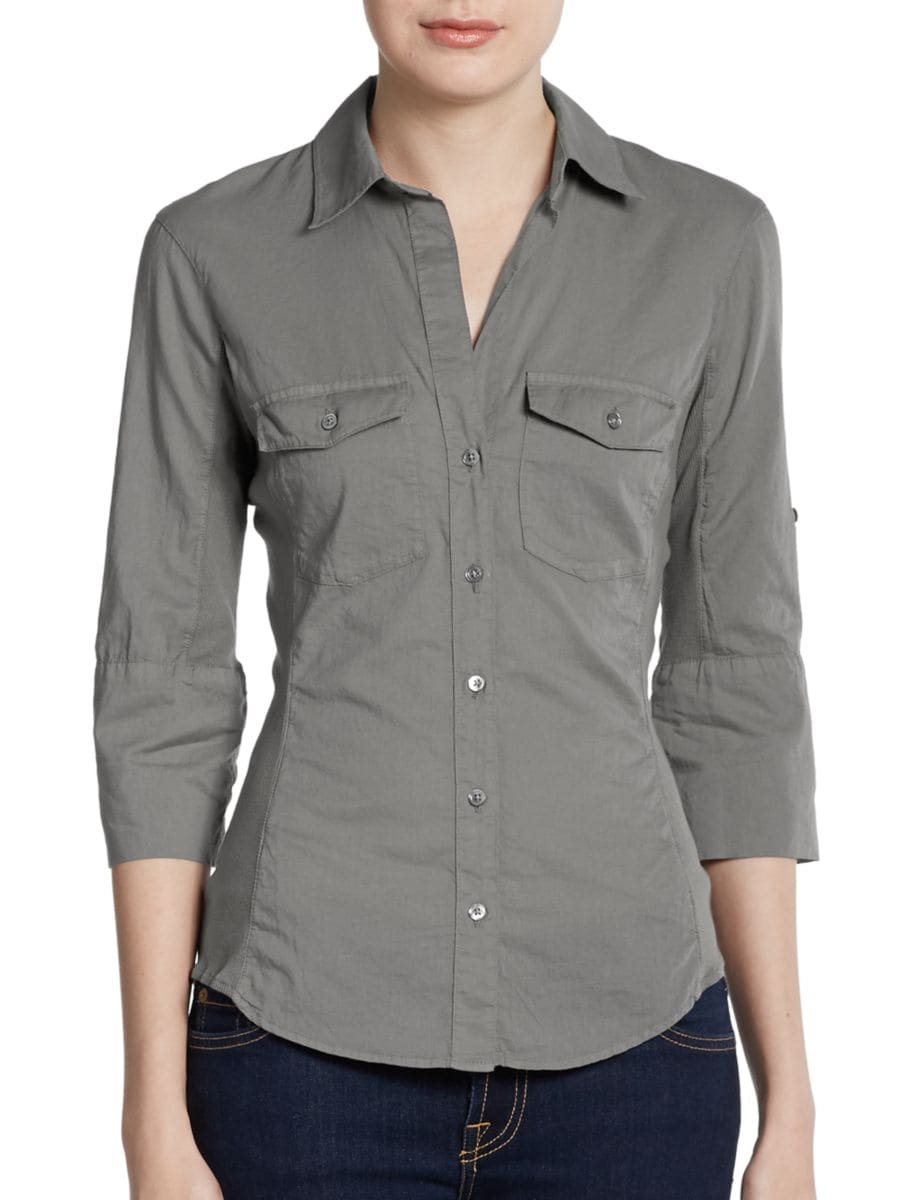 Рубашка с закатанными рукавами и застежкой на пуговицы спереди James Perse, цвет Burro
Рубашка с закатанными рукавами и застежкой на пуговицы спереди James Perse, цвет Burro