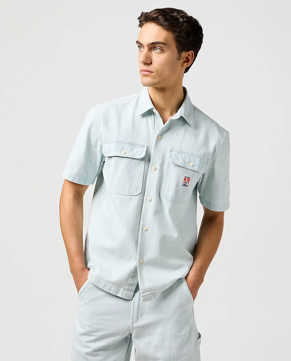 Мужская джинсовая рубашка свободного кроя с коротким рукавом Wrangler, голубой
Мужская джинсовая рубашка свободного кроя с коротким рукавом Wrangler, голубой