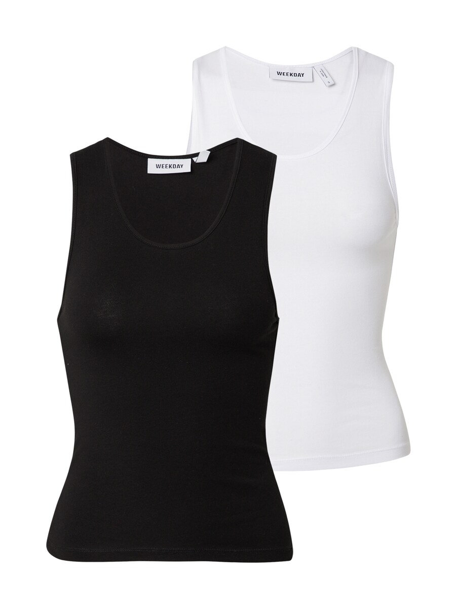 Топ WEEKDAY Josie, черный/белый 
Топ WEEKDAY Josie, черный/белый