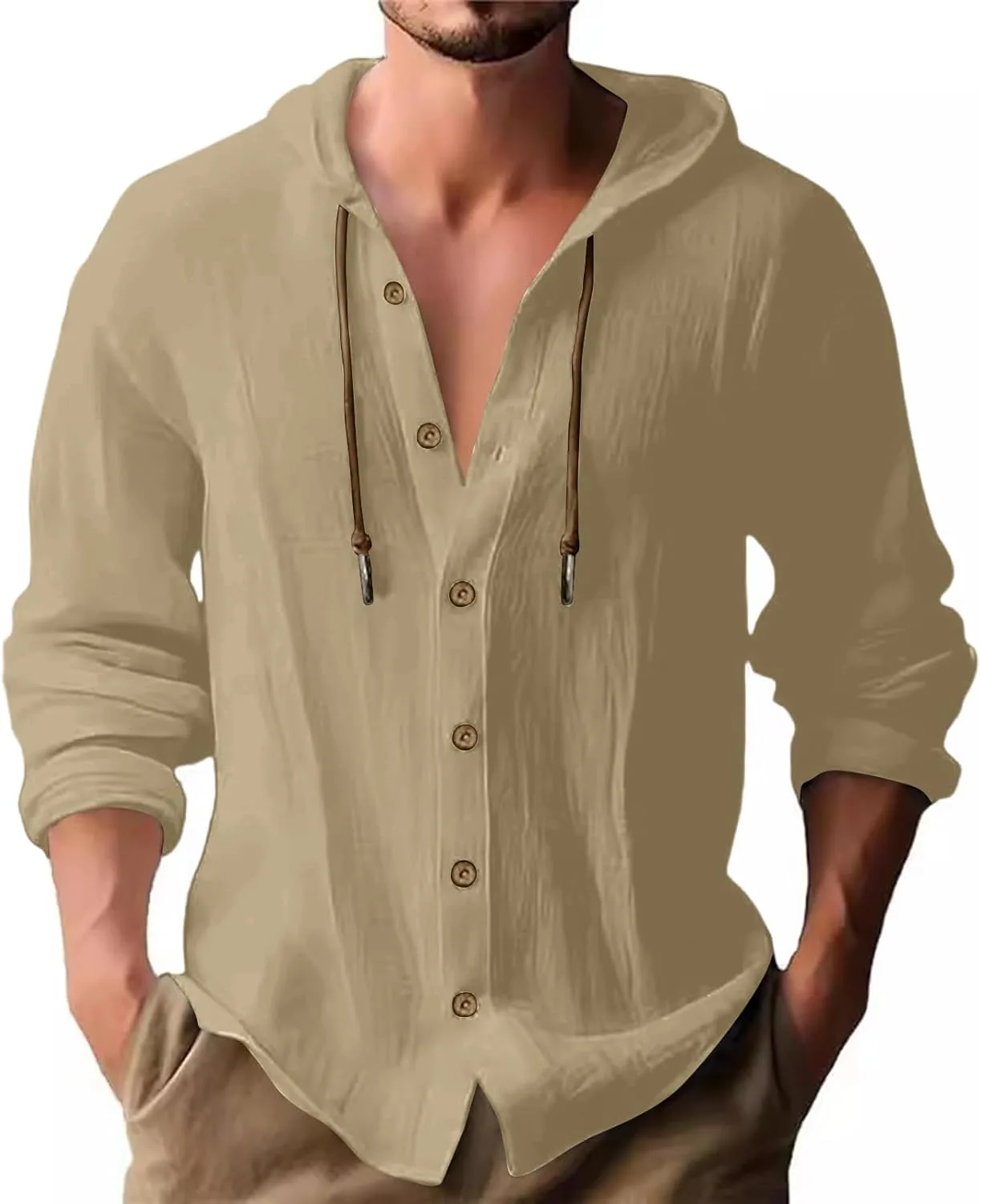Льняная рубашка с длинным рукавом для мужчин Henley с капюшоном и защитой от солнца SdGgsgv
Льняная рубашка с длинным рукавом для мужчин Henley с капюшоном и защитой от солнца SdGgsgv