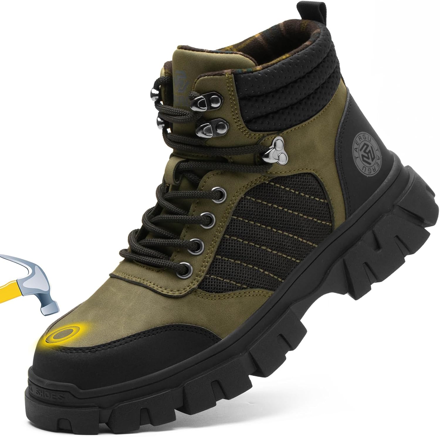 Водонепроницаемые стальные ботинки KELODON с защитным носком для мужчин - 15 см, удобные ботинки с непробиваемым стальным носком, легкие, противоскользящие, стойкие к проколам, для промышленного и строительного использования, зеленый
Водонепроницаемые стальные ботинки KELODON с защитным носком для мужчин - 15 см, удобные ботинки с непробиваемым стальным носком, легкие, противоскользящие, стойкие к проколам, для промышленного и строительного использования, зеленый