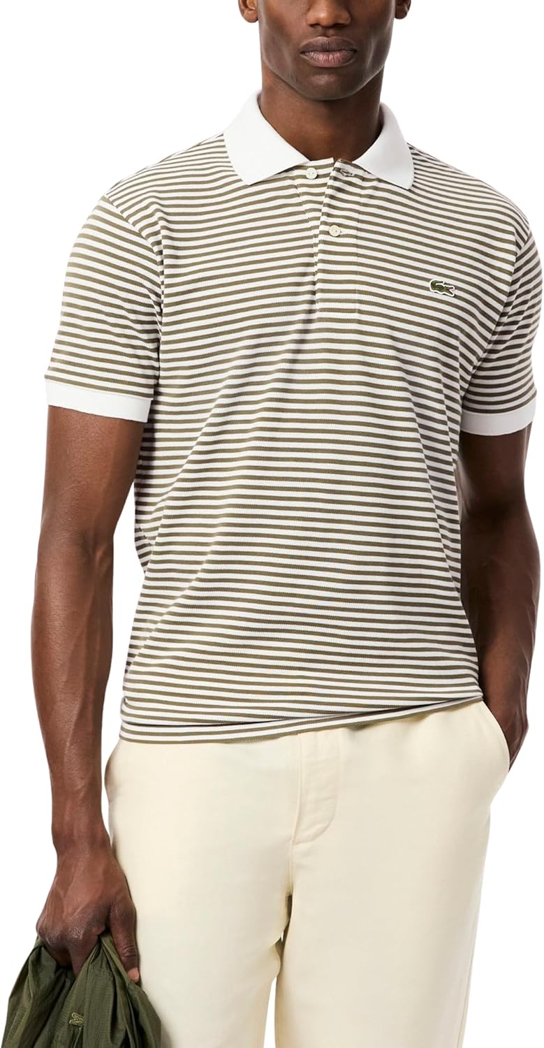 Lacoste мужская классическая футболка-поло L.12.12 в полоску petit piqué, White/Olive, Белый, Lacoste мужская классическая футболка-поло L.12.12 в полоску petit piqué, White/Olive
Lacoste мужская классическая футболка-поло L.12.12 в полоску petit piqué, White/Olive, Белый, Lacoste мужская классическая футболка-поло L.12.12 в полоску petit piqué, White/Olive