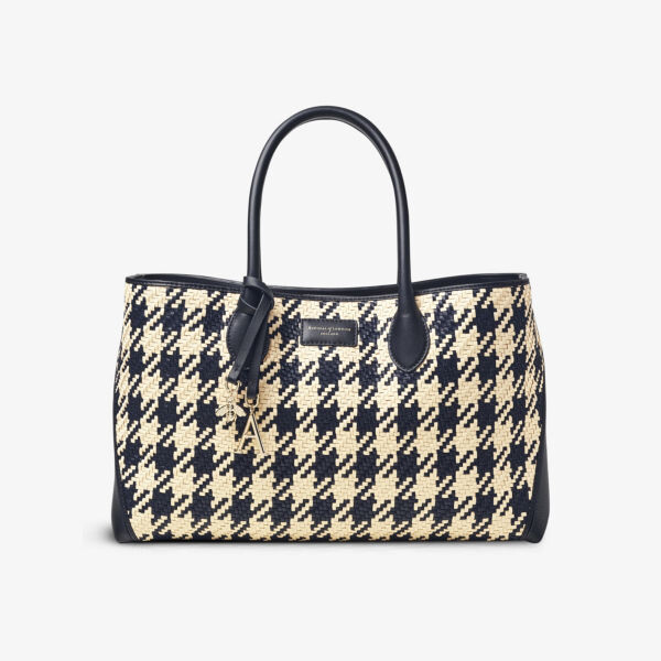 Кожаная сумка-тоут London с узором "гусиные лапки" Aspinal Of London, темно-синий
Кожаная сумка-тоут London с узором "гусиные лапки" Aspinal Of London, темно-синий