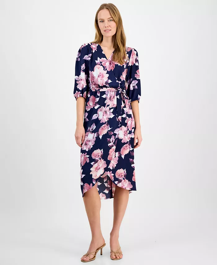 Женское миди-платье с цветочным принтом и рукавом 3/4 Connected, розовый
Женское миди-платье с цветочным принтом и рукавом 3/4 Connected, розовый