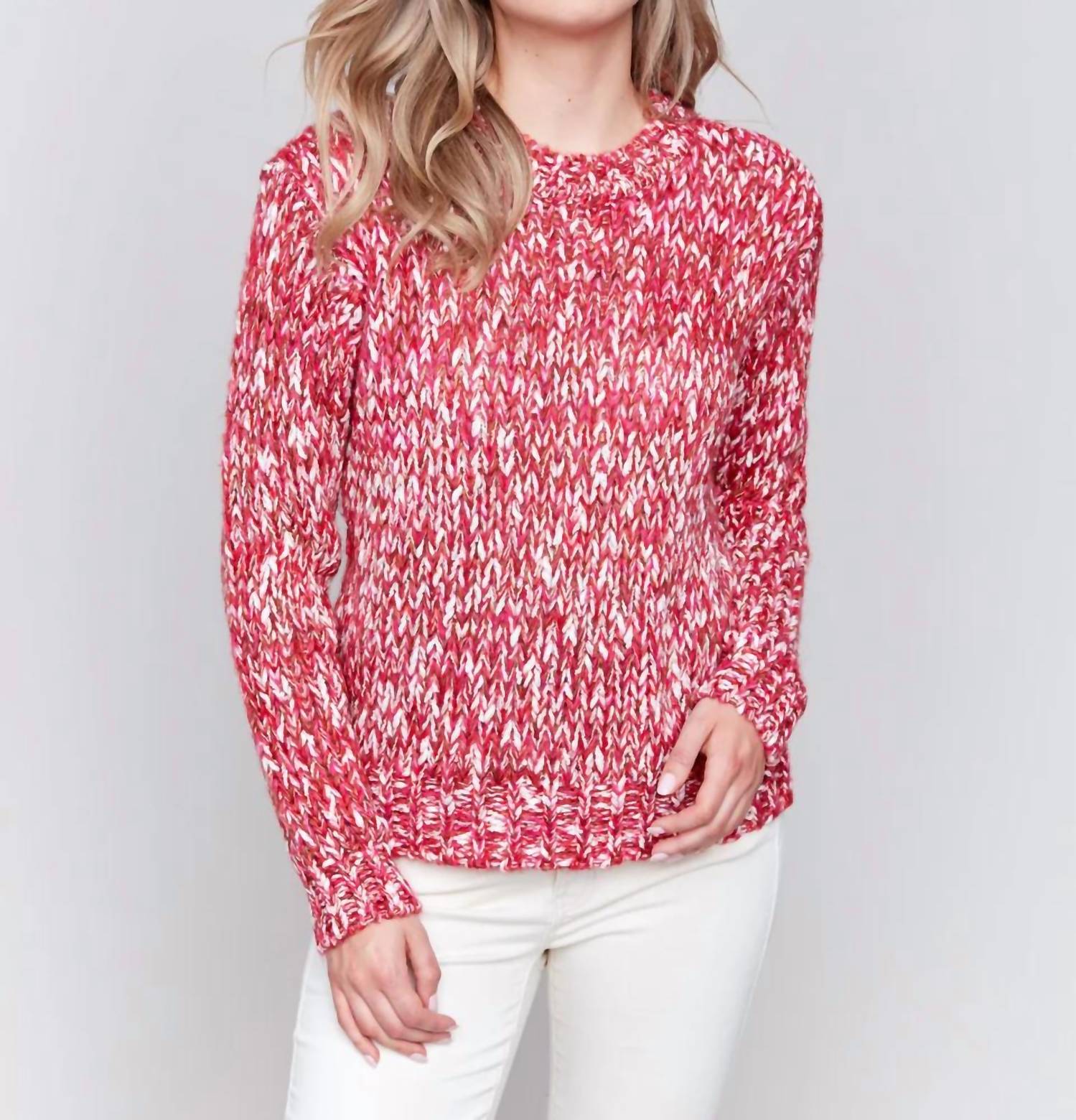 Космический свитер с круглым вырезом в пурпурном цвете CHARLIE B
Космический свитер с круглым вырезом в пурпурном цвете CHARLIE B